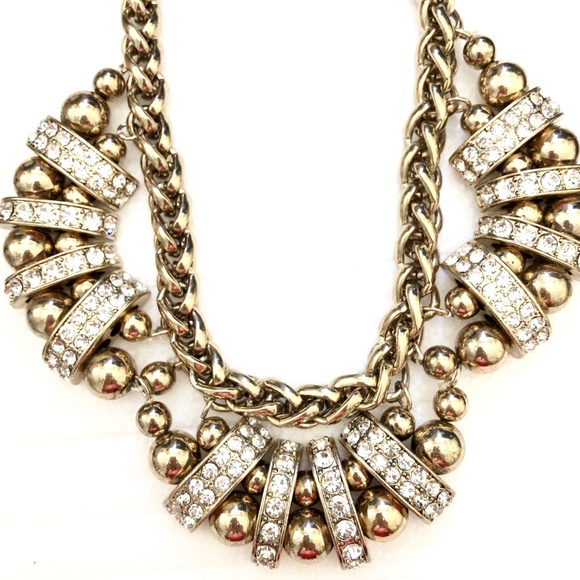 Banana Republic Crystal Brass Regency Necklace NWT - Picture 6 of 6